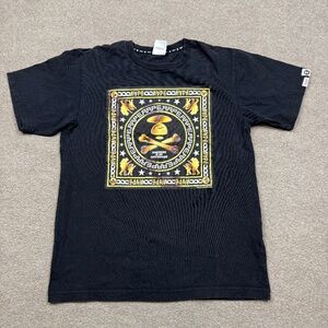 AAPE T Shirt Mens Size M Medium Black Gold Bape Short Sleeve Adults